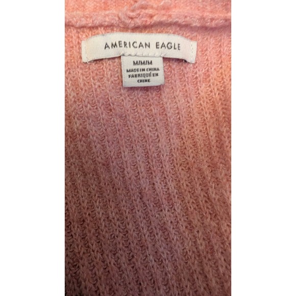 American‎ Eagle Pink Cozy Knit Open Front Cardigan Sweater M - Picture 4 of 6